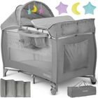 Ricokids, łóżeczko turystyczne z materacem i torbą, jasnoszare