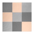 Ricokids, mata piankowa, puzzle, szachownica, 9 elementów, szaro-brzoskwiniowa, 180-180 cm