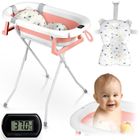 Ricokids, RK-287, wanienka składana ze stelażem, termometrem i wkładką, biało-różowa