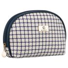 Rovicky, kosmetyczka, krata, beżowo-granatowa