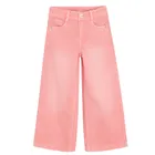 Różowe spodnie jeansowe wide leg z regulacją Cool Club