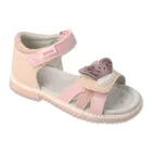 Sandały dziewczęce, różowe, skórzana wkładka, Befado