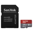 SanDisk, Micro SD 128GB Ultra (microSD XC) 100MB/s C10, A1 UHS-I + Adapter foto