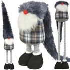 Saska Garden, skrzat, gnom dekoracyjny na teleskopach, szary, 38-88 cm