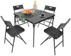 Saska Garden, zestaw cateringowy, turystyczny stół, składany, czarny, 86,5-86,5-71 cm