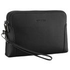 Saszetka do ręki, czarna, skóra ekologiczna, Rovicky