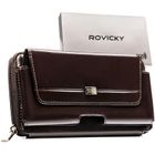 Saszetka na biodro, brązowa, skórzana, Rovicky