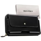 Saszetka na biodro, czarna, skórzana, Rovicky