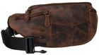 Saszetka na biodro, nerka, brązowa, skórzana, Peterson
