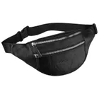 Saszetka na biodro, nerka, czarna, skórzana, Rovicky