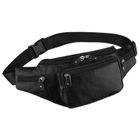 Saszetka na biodro, nerka, czarna, skórzana, Rovicky