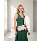 Saszetka na biodro, nerka, jasnobeżowa, skóra ekologiczna, Peterson