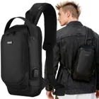 Saszetka na ramię, czarna, skórzana, Rovicky