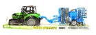 Schemat, traktor z niebieską maszyną rolniczą