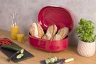 Secret de Gourmet, metalowy chlebak, retro, czerwony, 40-25-17 cm