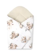 Sensillo, rożek niemowlęcy, flying teddy beige, 75-75 cm