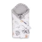 Sensillo, Teddy, rożek niemowlęcy, muślinowy, szary 75-75 cm