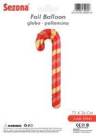 Sezonaa, balon foliowy, laska cukrowa, czerwona, 73-36 cm