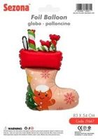 Sezonaa, balon foliowy, skarpeta świąteczna, 83-54 cm