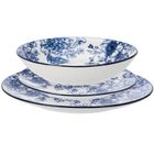 Siaki, Glamt, zestaw ozdobnych talerzy porcelanowych z nadrukiem kwiatowym, 18 elementów