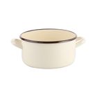 Silesia, rondel emaliowany, 2,1l, śr. 18 cm wys. 9,5 cm, krem