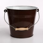 Silesia, wiadro emaliowane 10,90l, śr. 28 cm wys. 25,50 cm, brąz