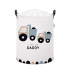 Sipo, kosz na zabawki XL, bawełniany, wodoodporny, zamykany na ściągacz, Ciężarówki