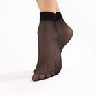 Skarpetki damskie, stopki, czarne, zestaw, 2 szt., 15 DEN, Fiore
