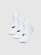 Skarpetki, unisex, białe, zestaw, 3 szt., 4F