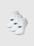 Skarpetki, unisex, białe, zestaw, 3 szt., 4F
