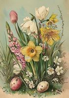 Skona Ting, karnet ST509 B6 + koperta Wielkanoc kwiaty