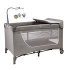 Smiki, łóżeczko turystyczne z przewijakiem i karuzelą, szare