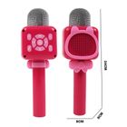 Smiki, mikrofon bluetooth z głośnikiem, różowy