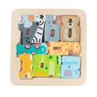Smiki, puzzle drewniane, cyfry, 9 elementów