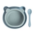 Smiki, Very Bunny, zestaw naczyń silikonowych, niebieski