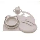 Smiki, Very Bunny, zestaw naczyń silikonowych z matą, 7 elementów