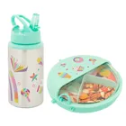 Smiki, zestaw śniadaniowy, bidon + lunchbox obrotowy