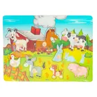 Smily Play, W zagrodzie, układanka drewniana z uchwytami