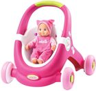 Smoby, MiniKiss, chodzik, pchacz, wózek, 2w1 w zestawie z interaktywną lalką