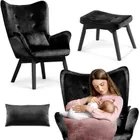 Sofotel, Norse, fotel uszak do karmienia z podnóżkiem, czarny