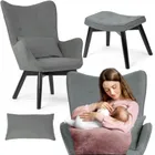 Sofotel, Norse, fotel uszak do karmienia z podnóżkiem, szary