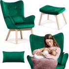 Sofotel, Norse, fotel uszak z podnóżkiem, ciemno zielony