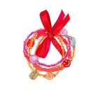 Souza! Ana, bransoletki z koralików, z uśmiechniętymi minkami, pomarańczowo-różowe, 4 szt.