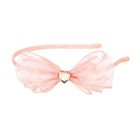 Souza! Leah, opaska z kokardą i serduszkiem, różowa