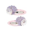 Souza! Rhode, spinki do włosów, owinięte wstążką z brokatową muszlą i perłą, fioletowe, 2 szt.