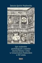 Spis studentów pochodzących z terenów dawnej Rzeczypospolitej