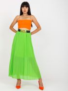 Spódnica damska, plisowana, zielona, Italy Moda