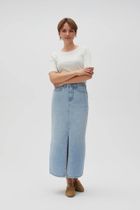 Spódnica jeansowa damska, niebieska, Moodo