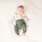 Spodnie chłopięce, prążkowane, khaki, Nicol