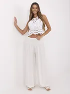 Spodnie damskie, ecru, Italy Moda